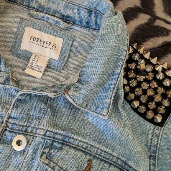 Forever 21 Studded Denim Jacket - Picture 3 of 5